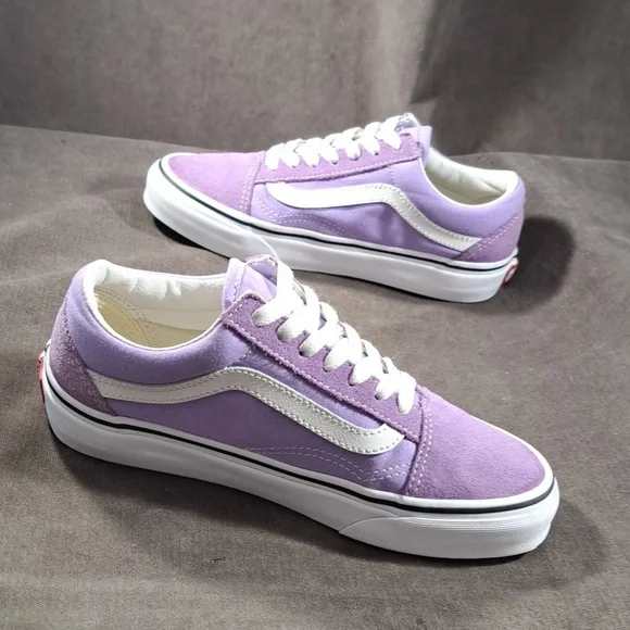 Vans Old Skool Light Purple Suede Canvas White Leather Lace Up Sneakers VG- US 5 - Picture 12 of 16